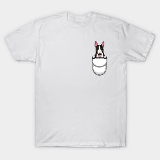 Funny Bull Terrier Pocket Dog T-Shirt